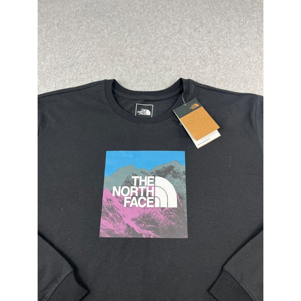 The North Face Logo Play Shirt Mens 2XL Black Long Sleeve Crew Neck Standard Fit